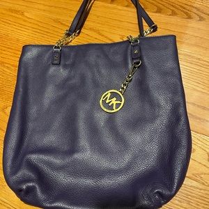 Michael Kors Pebbled Leather Purse - Dark Purple